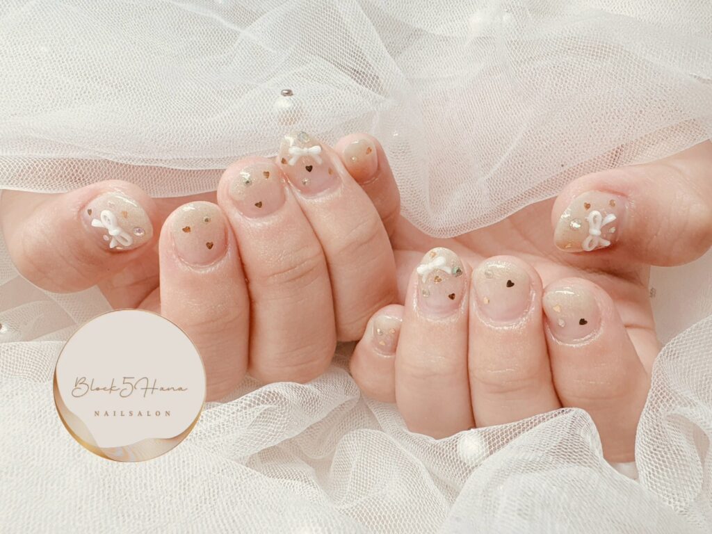 Nail No.3504【リボンでクリスマスネイル】