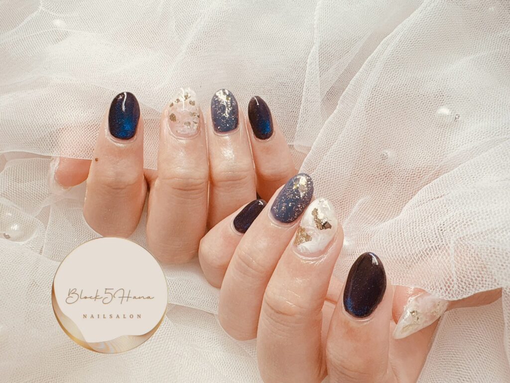 Nail No.3505【宇宙カラーのマグネットネイル】