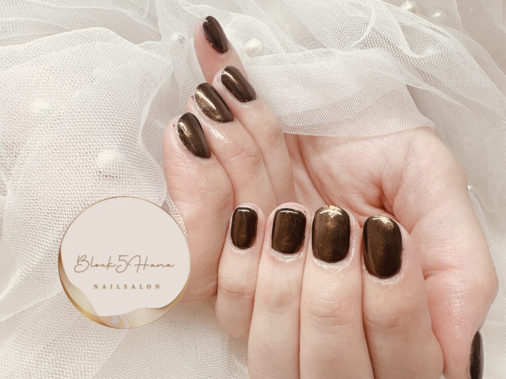 Nail No.3527【シンプルなブラウンマグ】