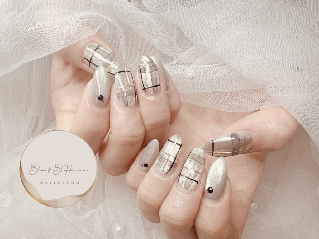 Nail No.3555【グレートーンチェック】