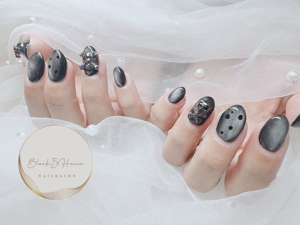 Nail No.3566【クールなグレーマグネット】