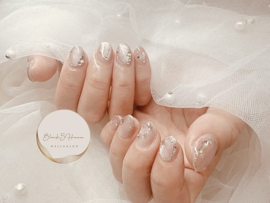 Nail No.3577【ラメラインとマグネットネイル】