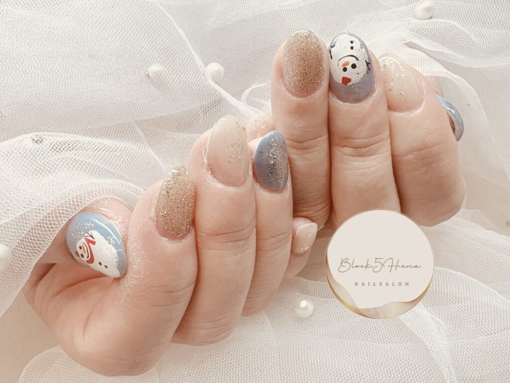 Nail No.3584【かわいらしいスノーマン】