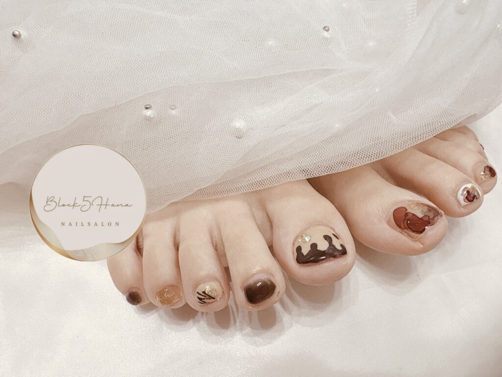 Nail No.3588【フットで楽しむバレンタインニュアンス】