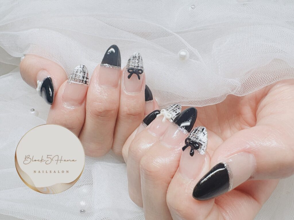 Nail No.3634【モノクロツィード】