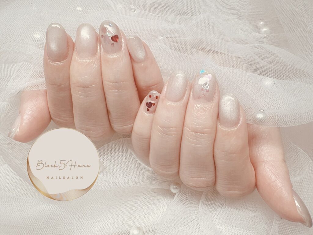 Nail No.3641【ハートのバレンタインネイル】