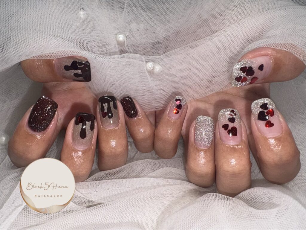 Nail No.3667【フラッシュネイル バレンタインデザイン①】