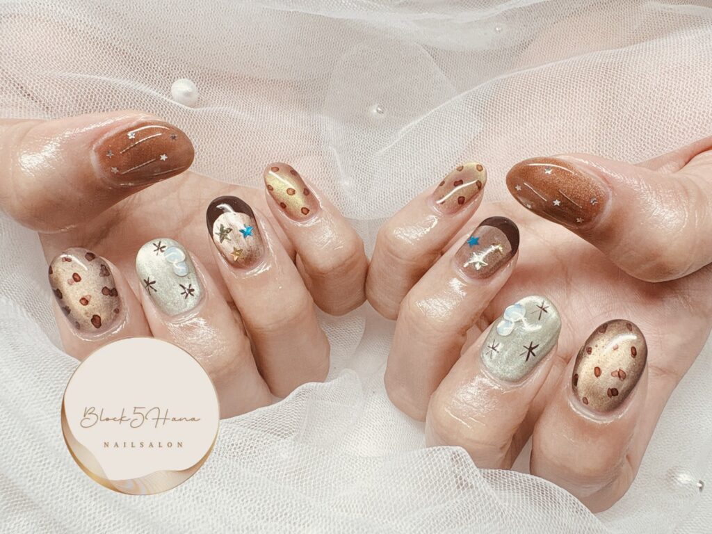 Nail No.3681【奥行を楽しむマグネットネイル】