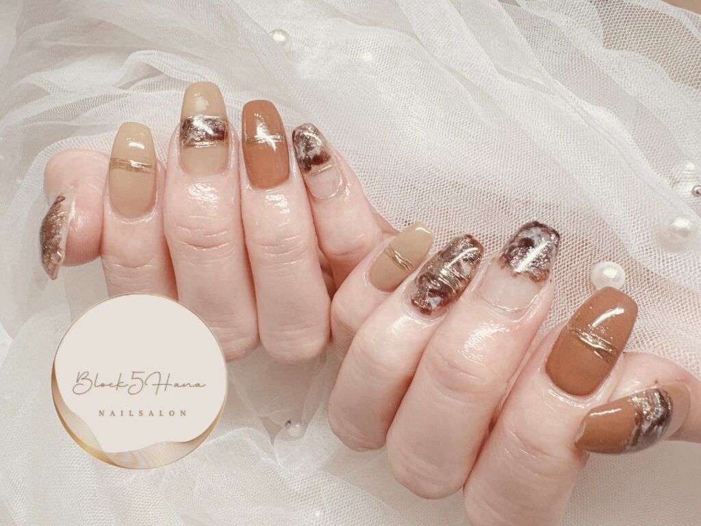 Nail No.3694【ミラーとべっ甲カラー】