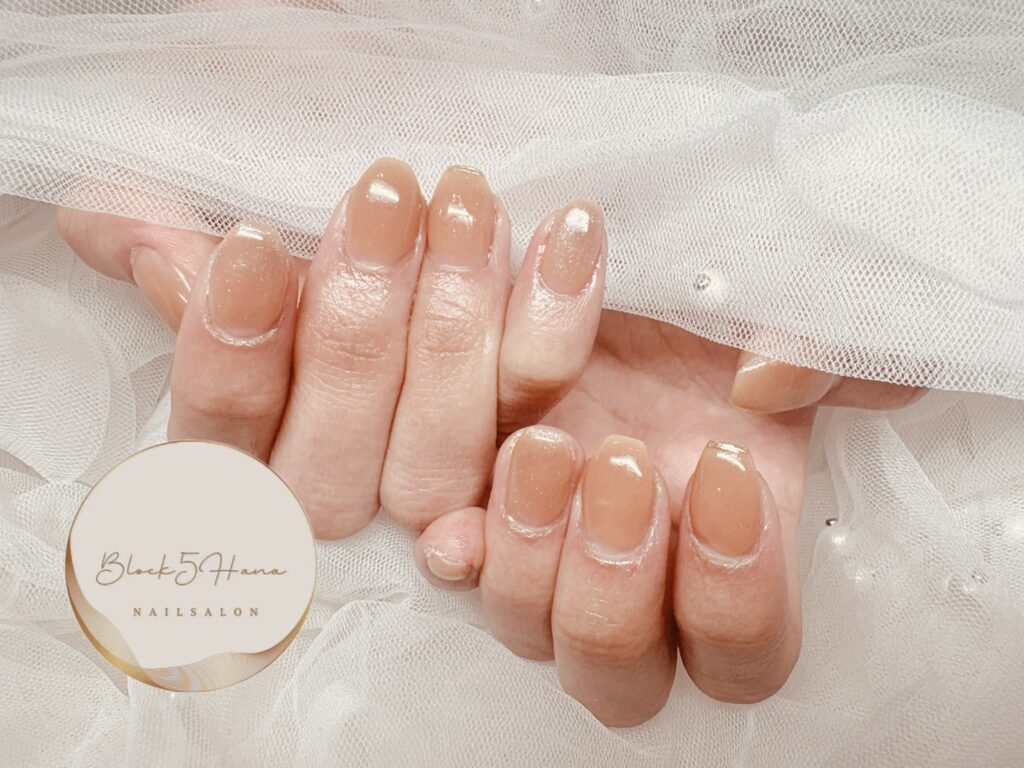 Nail No.3715【シンプルクリアベージュネイル】
