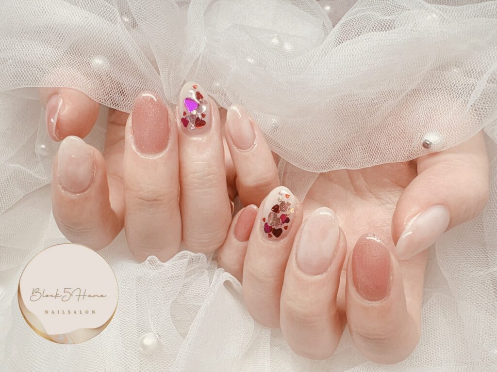 Nail No.3719【バレンタインニュアンスネイル】