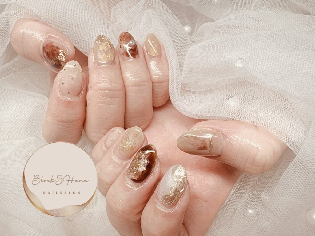 Nail No.3721【べっ甲カラーのもやもやニュアンス】