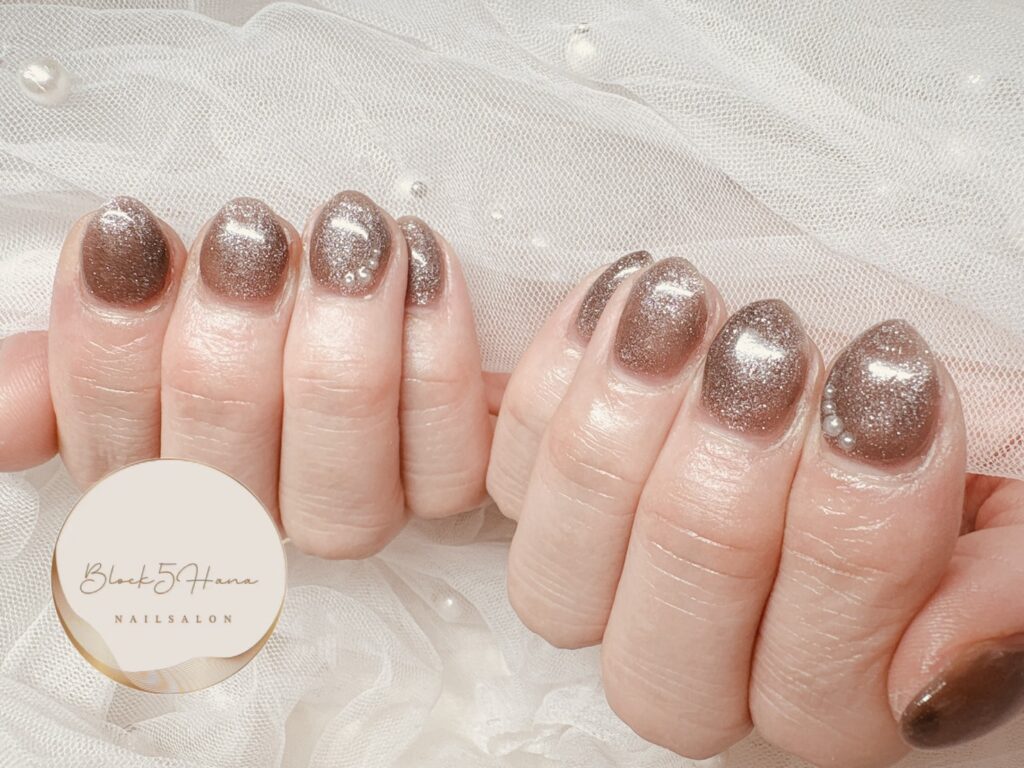 Nail No.3731【シンプルなブラウンネイル】