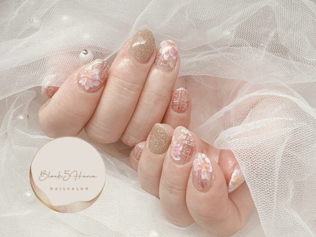 Nail No.3742【春先取りのお花ネイル】