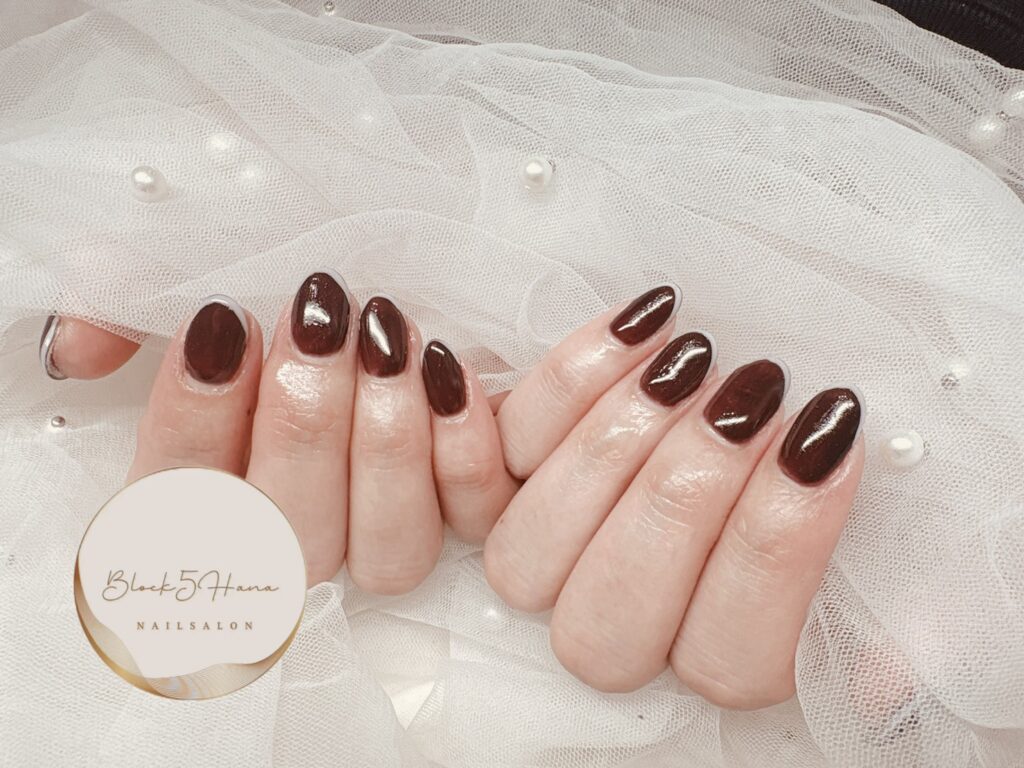 Nail No.3754【ボルドー×ホワイトフレンチ】