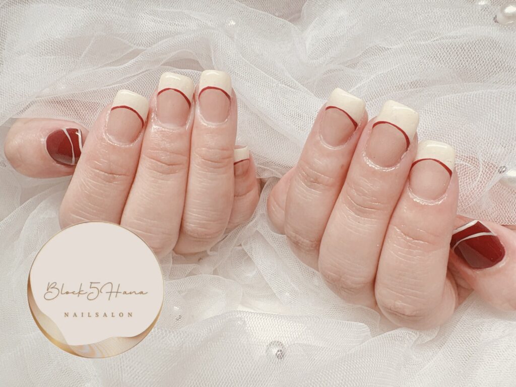 Nail No.3764【レトロカラーの個性派フレンチ】