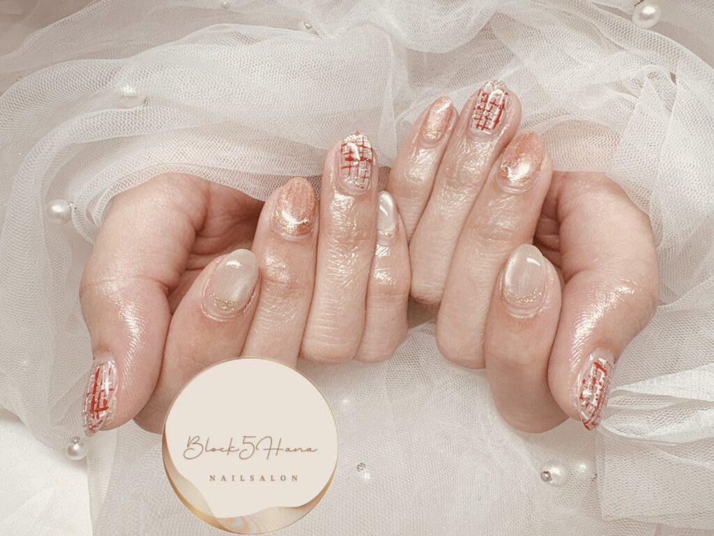 Nail No.3771【上品なツィードネイル】