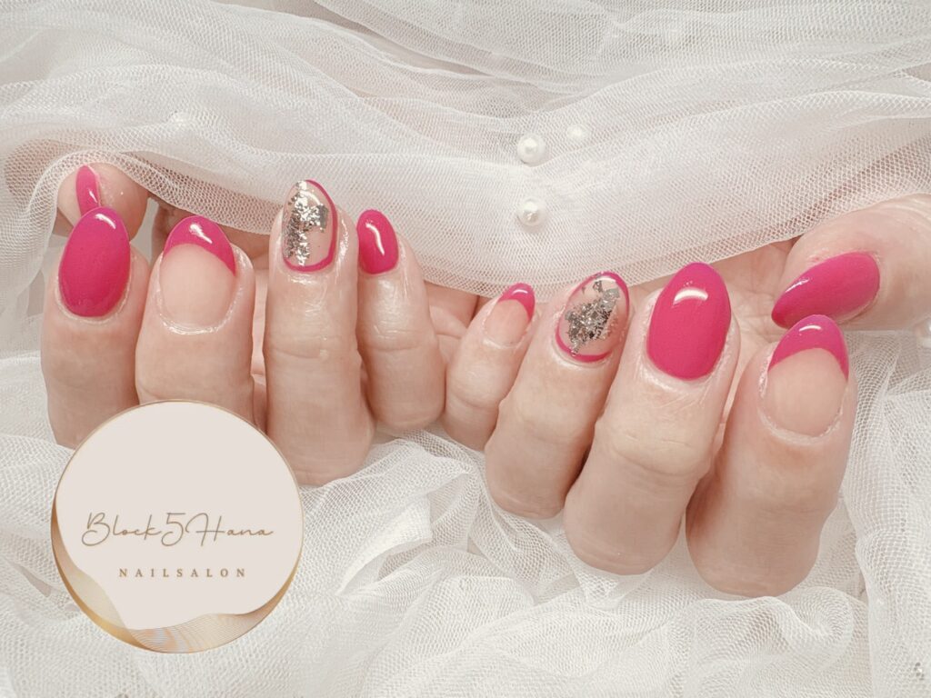 Nail No.3784【ビビットなフレンチネイル】