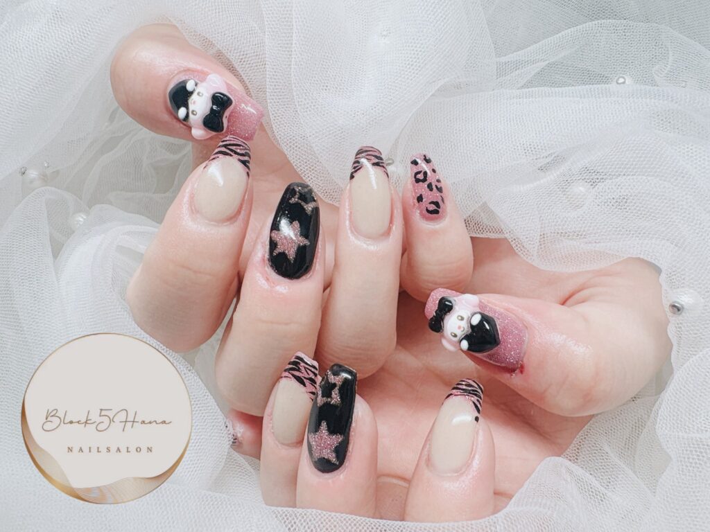 Nail No.3798【アニマル柄を詰め込んだネイル】