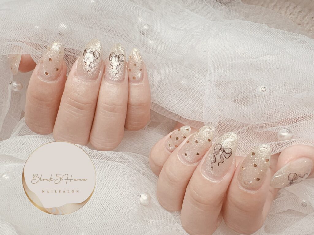 Nail No.3803【甘めにキュートなマグネットネイル】