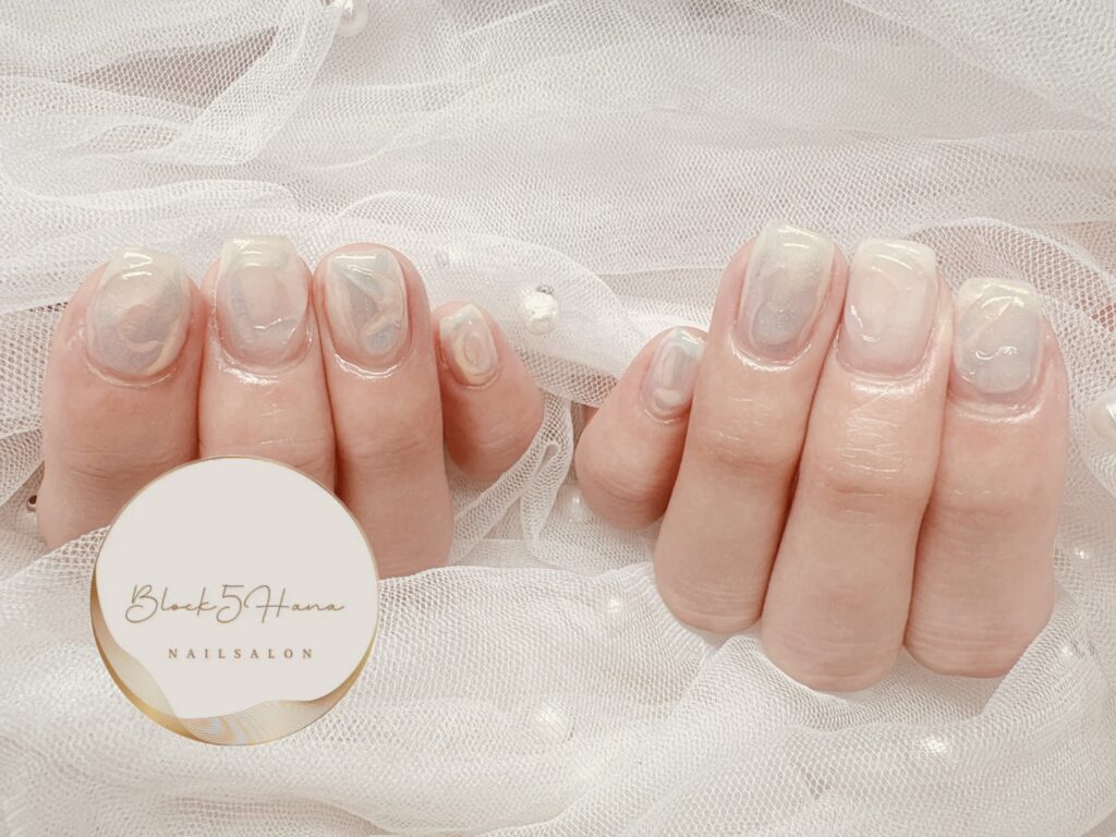 Nail No.3804【ぷっくりオーロラネイル】