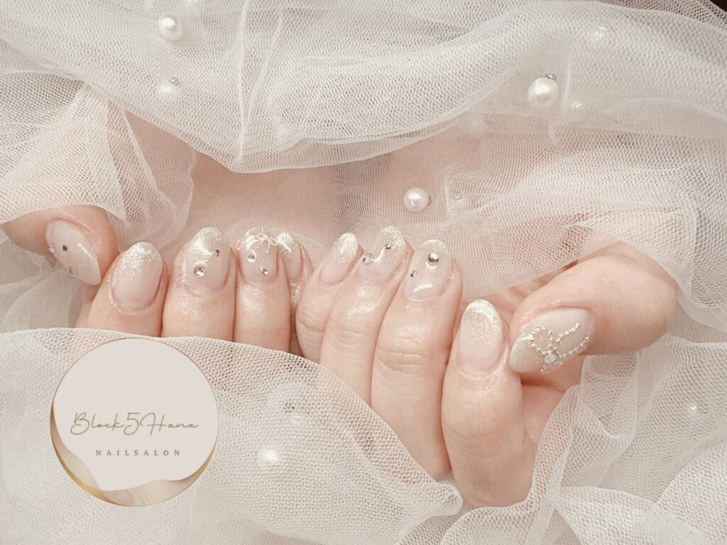 Nail No.3808【ガーリーデザインマグネットネイル】