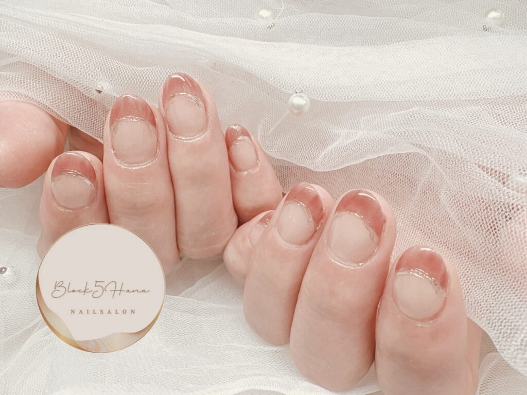Nail No.3840【血色カラーフレンチネイル】