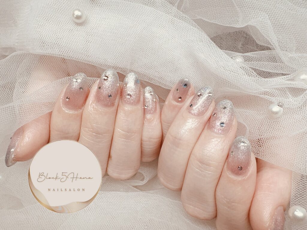 Nail No.3855【シルバー×パーツ】