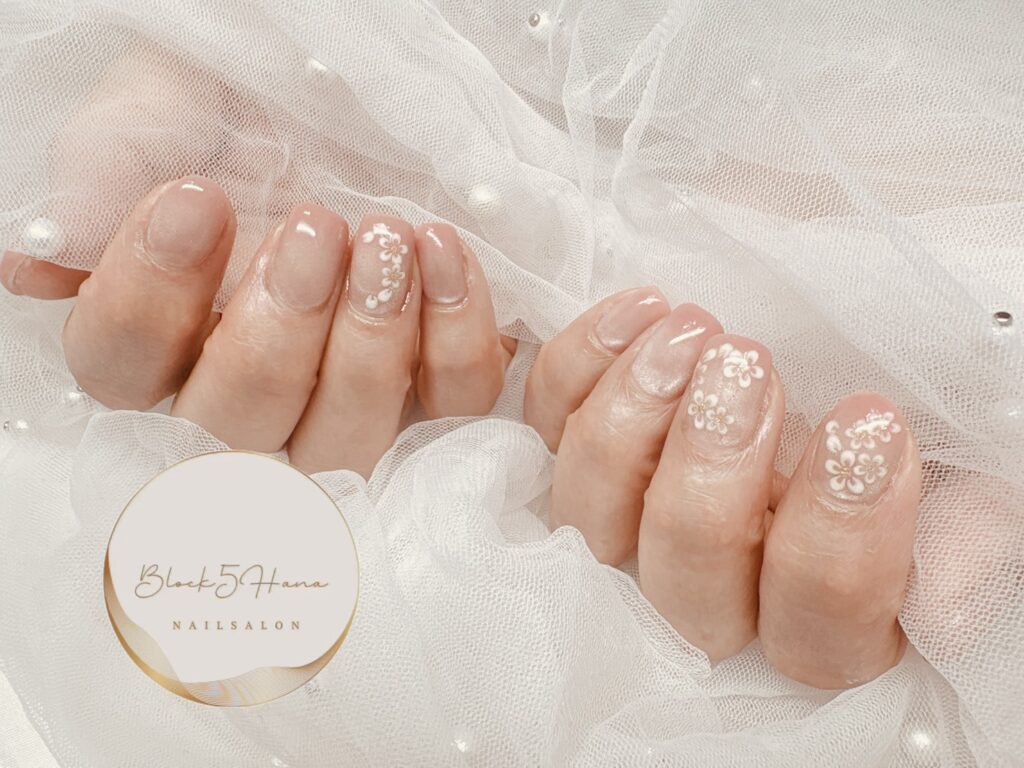 Nail No.3858【ほんのり色づく桜ネイル】