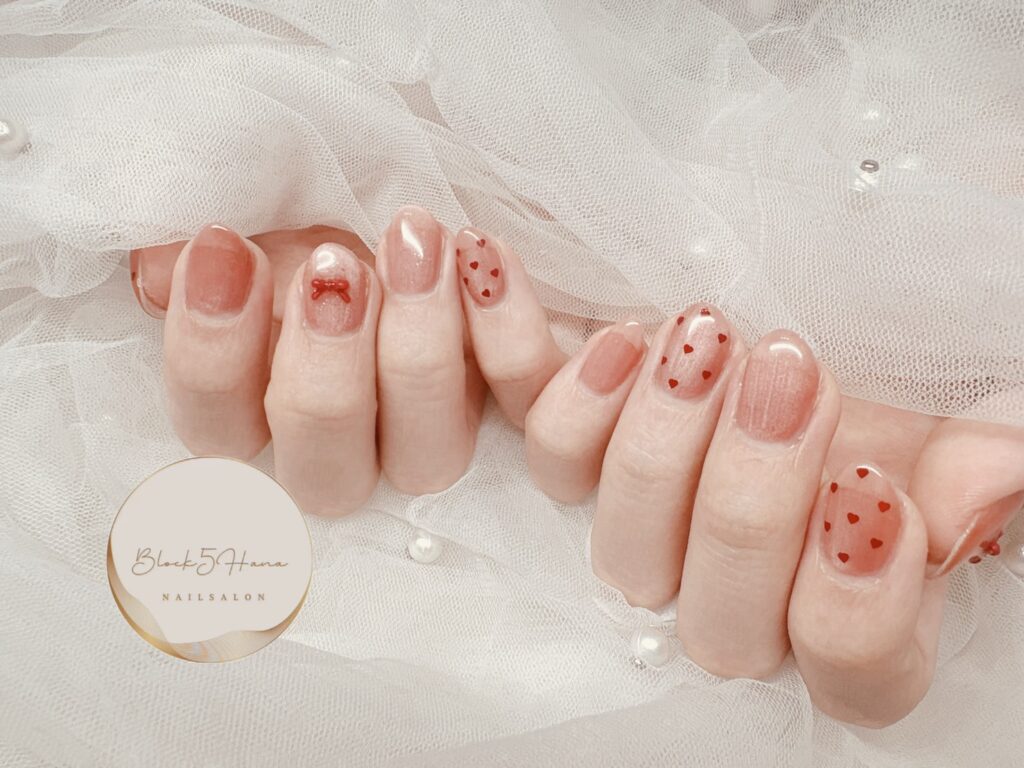 Nail No.3873【ハートとリボンのチェリーピンクマグ】