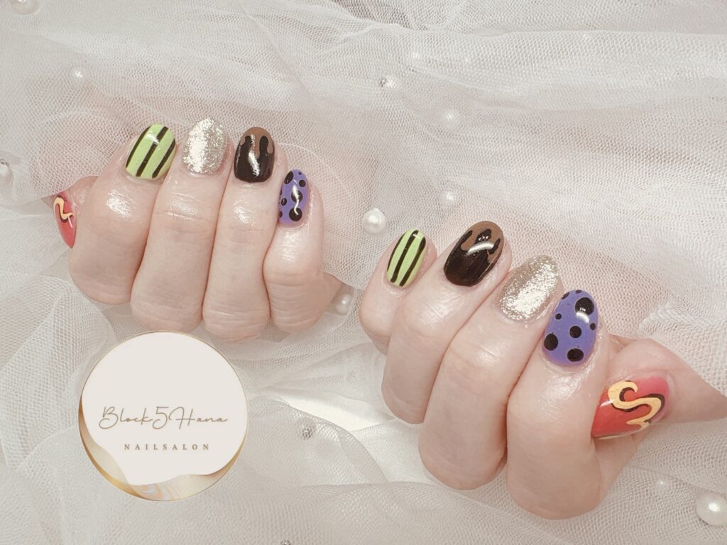 Nail No.3894【チャーリーとチョコレート工場イメージネイル】