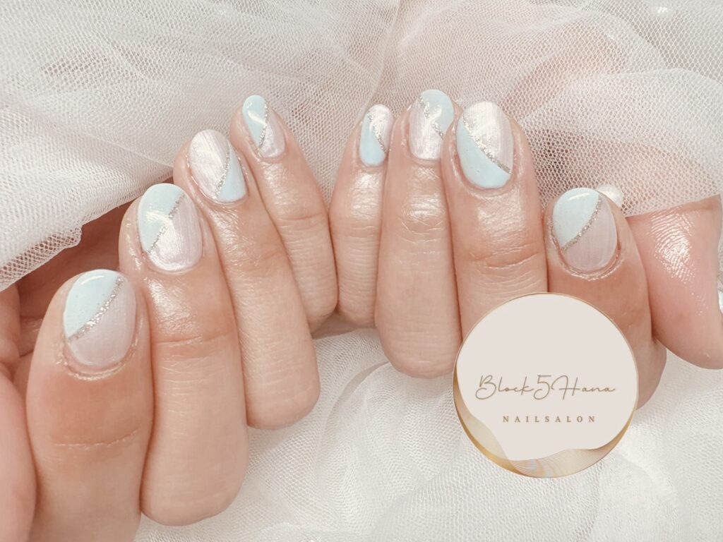 Nail No.3931【シンプルな春色バイカラー】