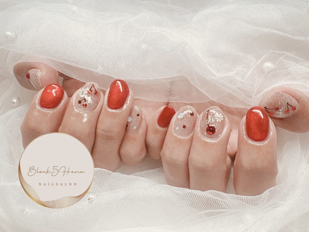 Nail No.3991【さわやかさくらんぼネイル】