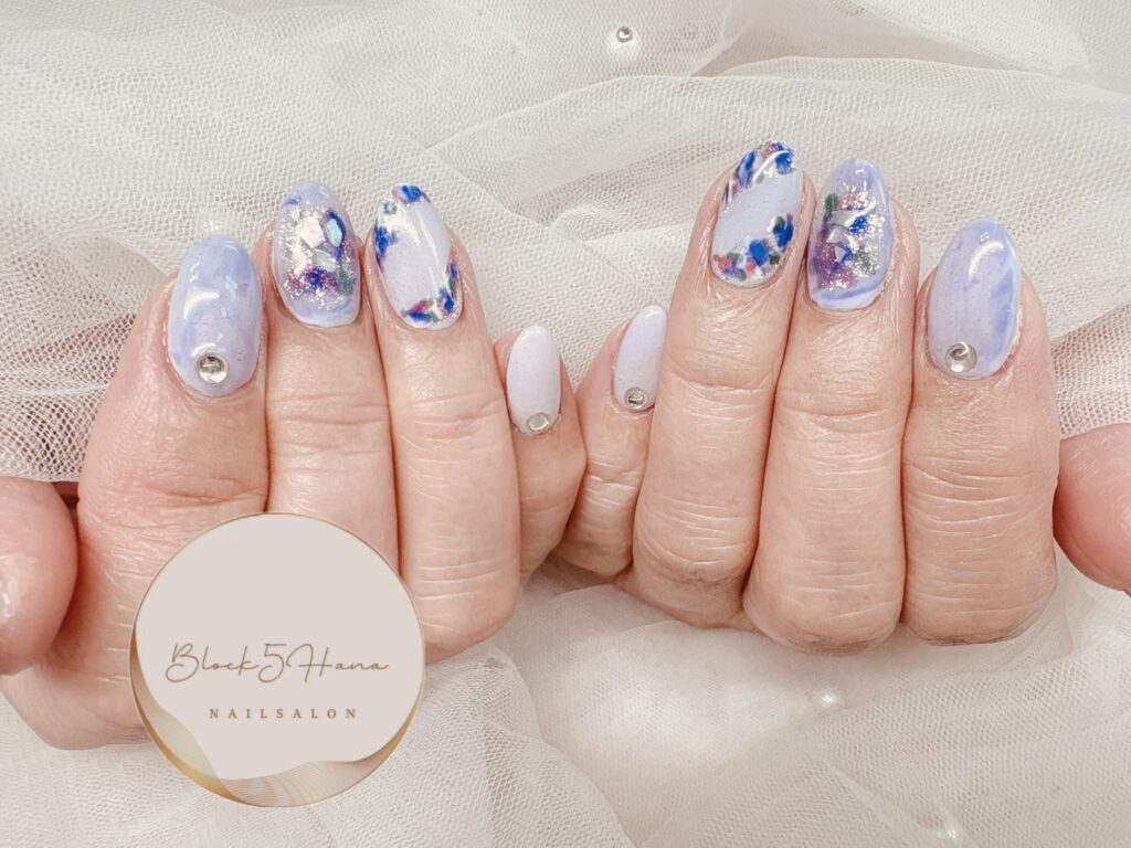 Nail No.3999【彩り紫陽花ネイル】