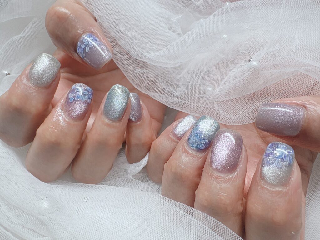 Nail No.4006【紫陽花ネイル】