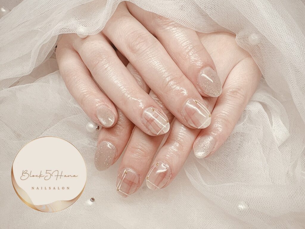 Nail No.4007【ちゅるんとシースルーチェック】