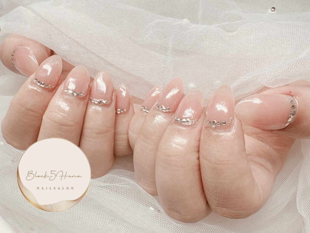Nail No.4008【シンプルなビジューパーツ】