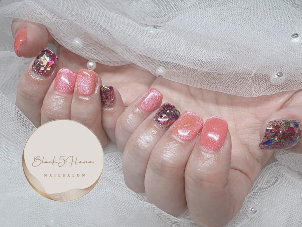 Nail No.4032【ギラギララメとマグネット】