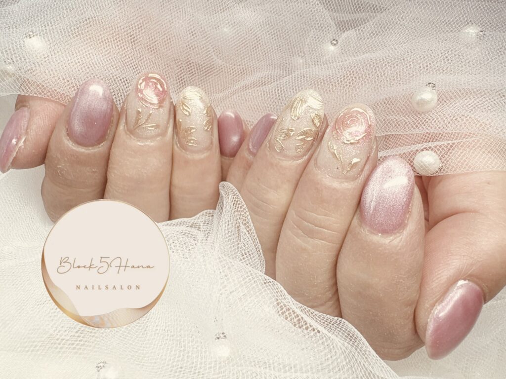 Nail No.4036【上品チークバラネイル】
