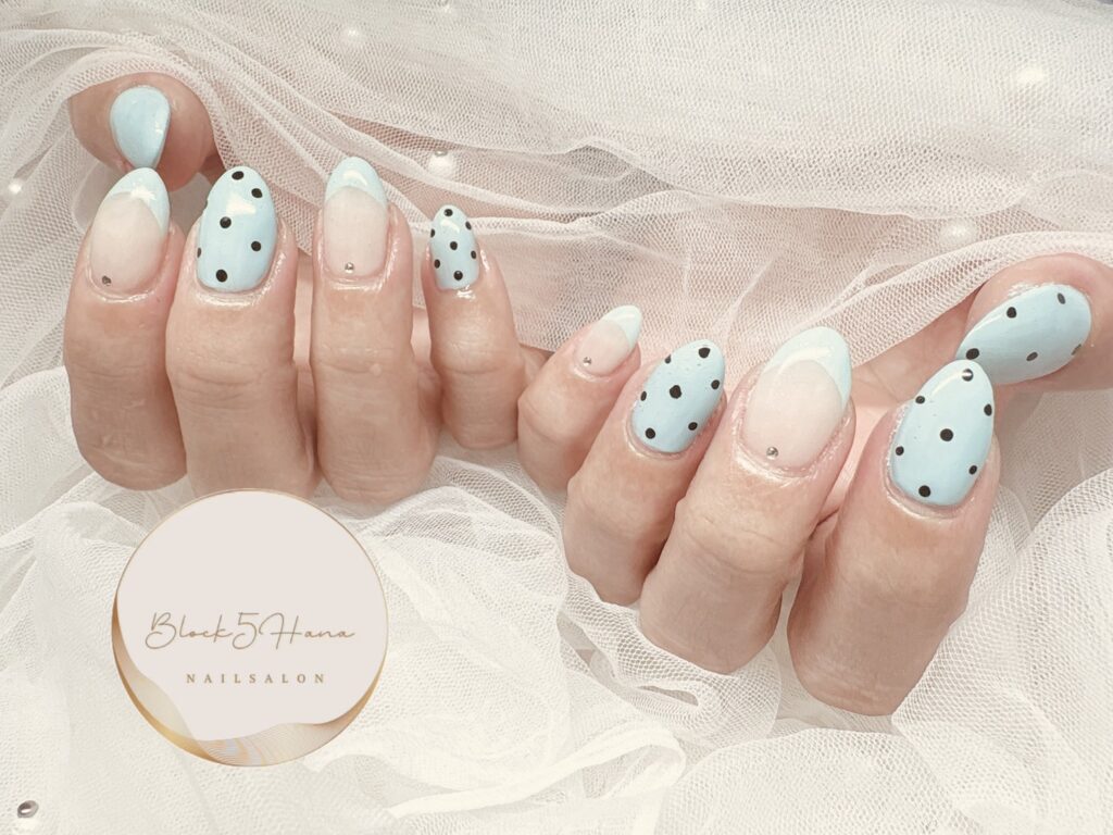 Nail No.4043【チョコミントのようなフレンチデザイン】