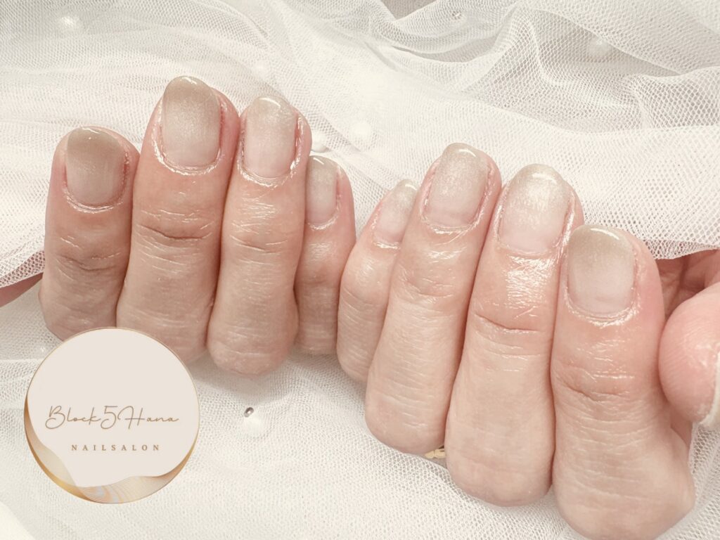 Nail No.4049【ナチュラルカラーのマグネットネイル】