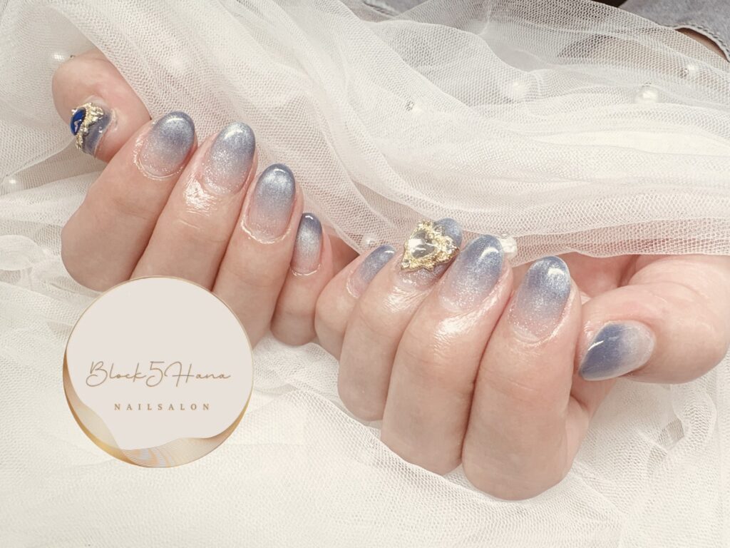 Nail No.4051【ピンクとブルーのカラーグラデーション】