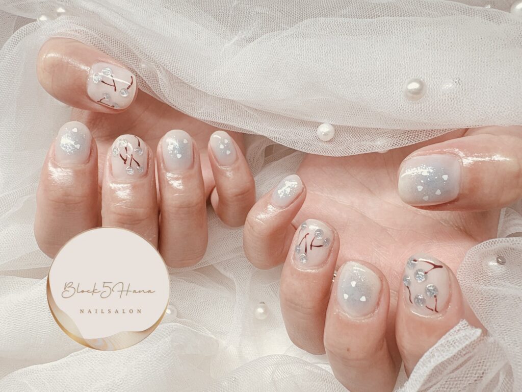 Nail No.4075【アイスブルーのさくらんぼ×チーク】