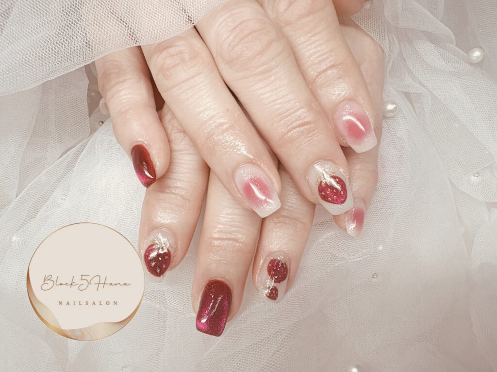 Nail No.4078【ほんのりいちごのチークネイル】