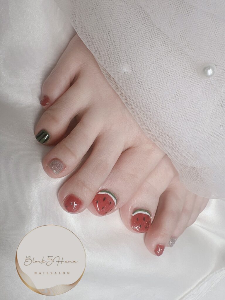 Nail No.4085【スイカ柄フット】