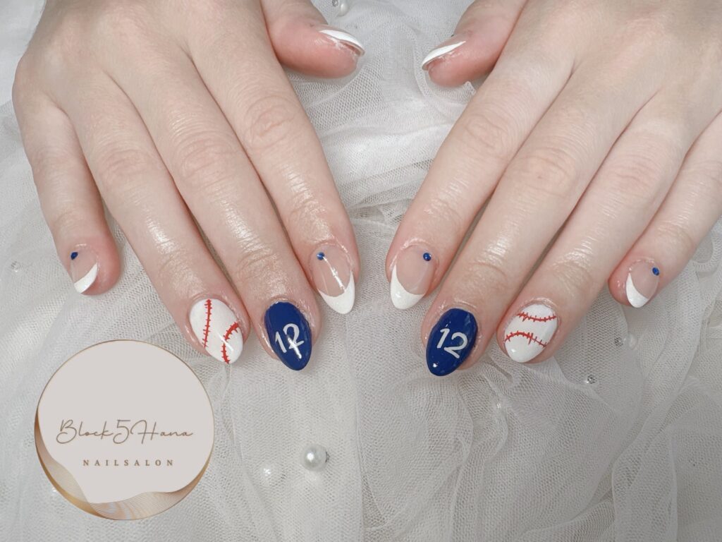 Nail No.4101【野球観戦や推し活に！ベイスボールネイル】