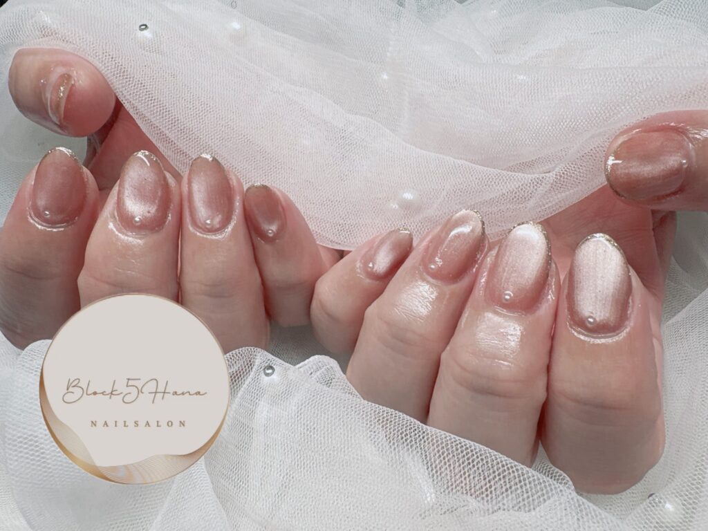 Nail No.4109【パーツがワンポイントのマグネットネイル】
