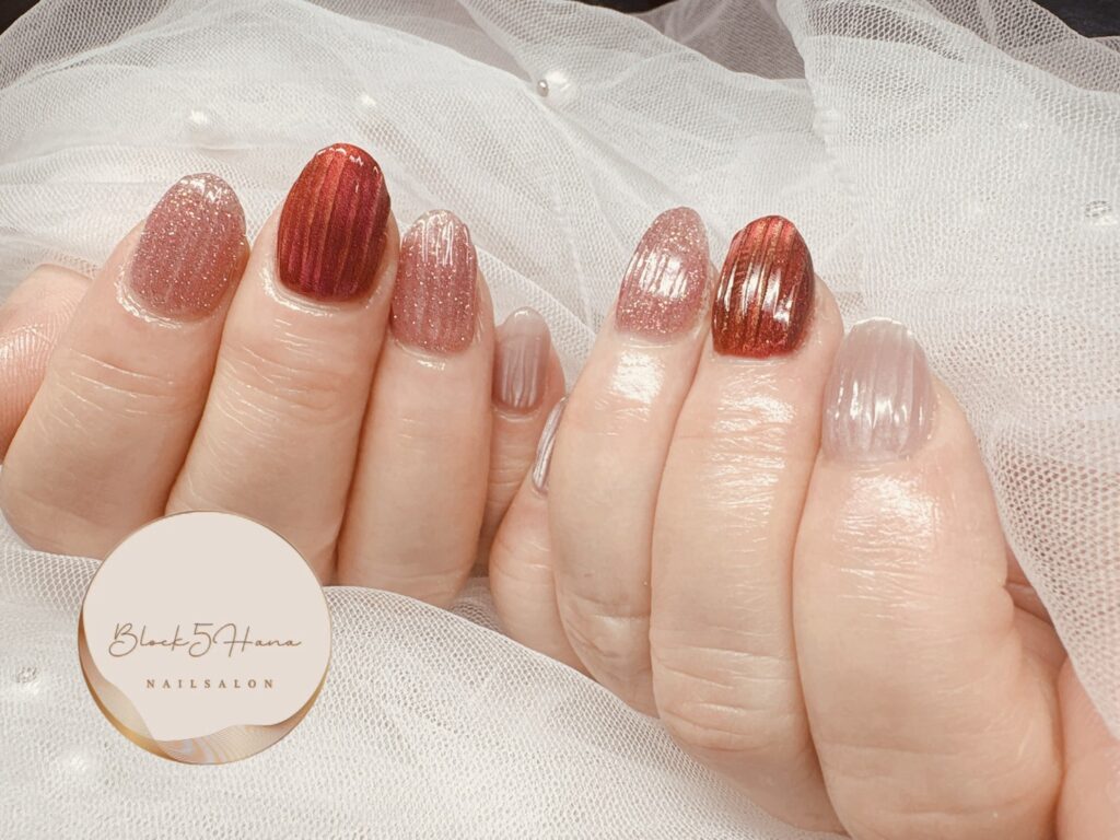 Nail No.4114【色付きグラスのようなバカラネイル】