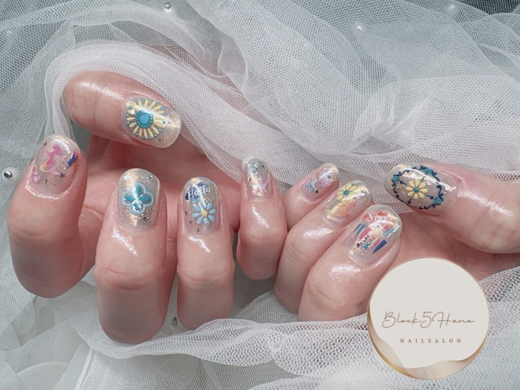 Nail No.4117【クリアベースのマーメイドネイル】