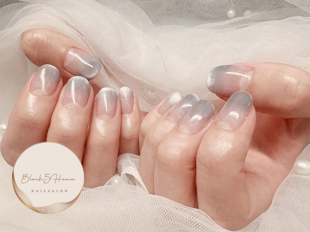Nail No.4123【ブルーグレーのマグネットグラデ】